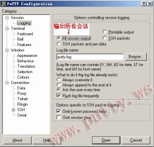 如何有效使用PuTTY的日志记录功能？